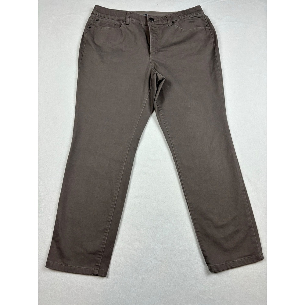 Christopher & Banks Signature Slimming Taupe Brown Straight Leg Pants Size 12